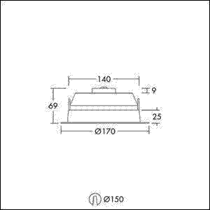 LED-Downlight AMY 150LED #96632755