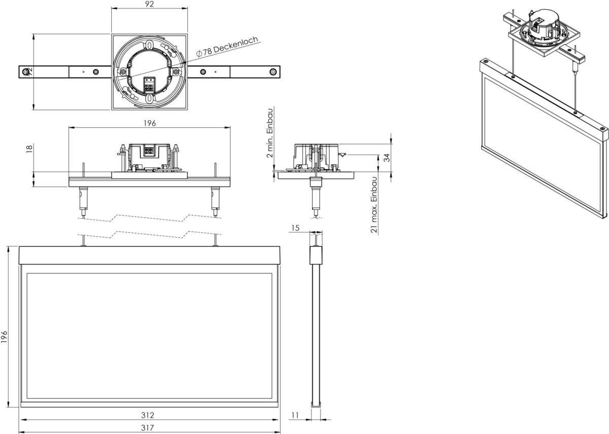 LED-Rettungszeichenleuchte AXEC401SC