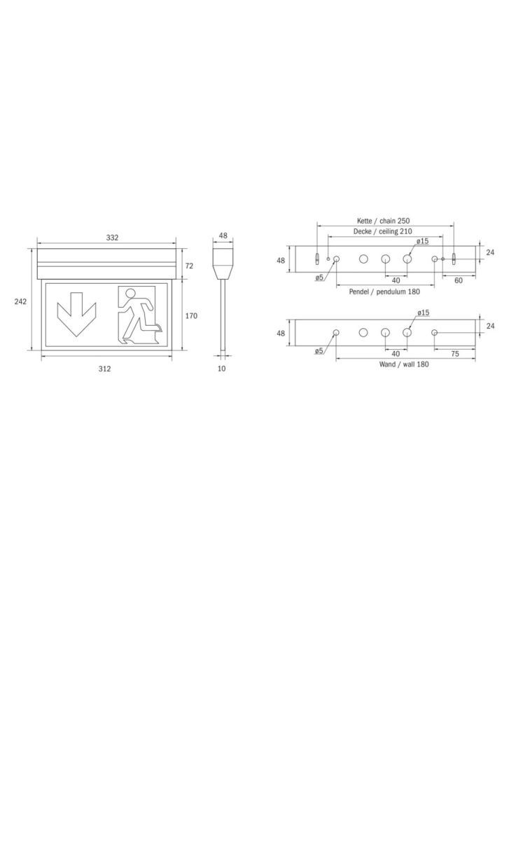 LED-Rettungszeichenleuchte KXU411SC