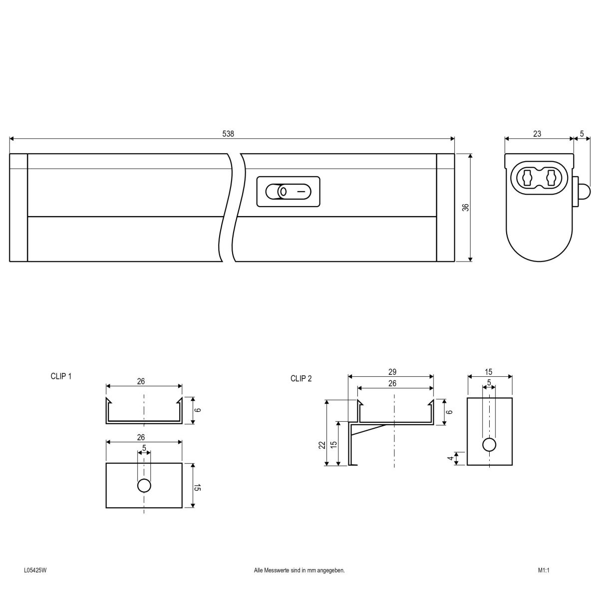 LED-Unterbauleuchte L05425W