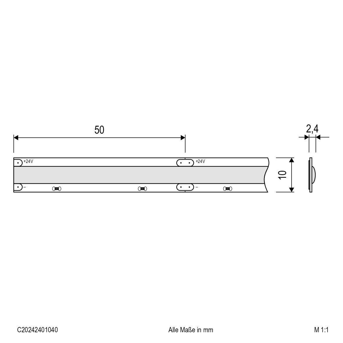 LED-Stripe 5m 24V IP20 C20242401040