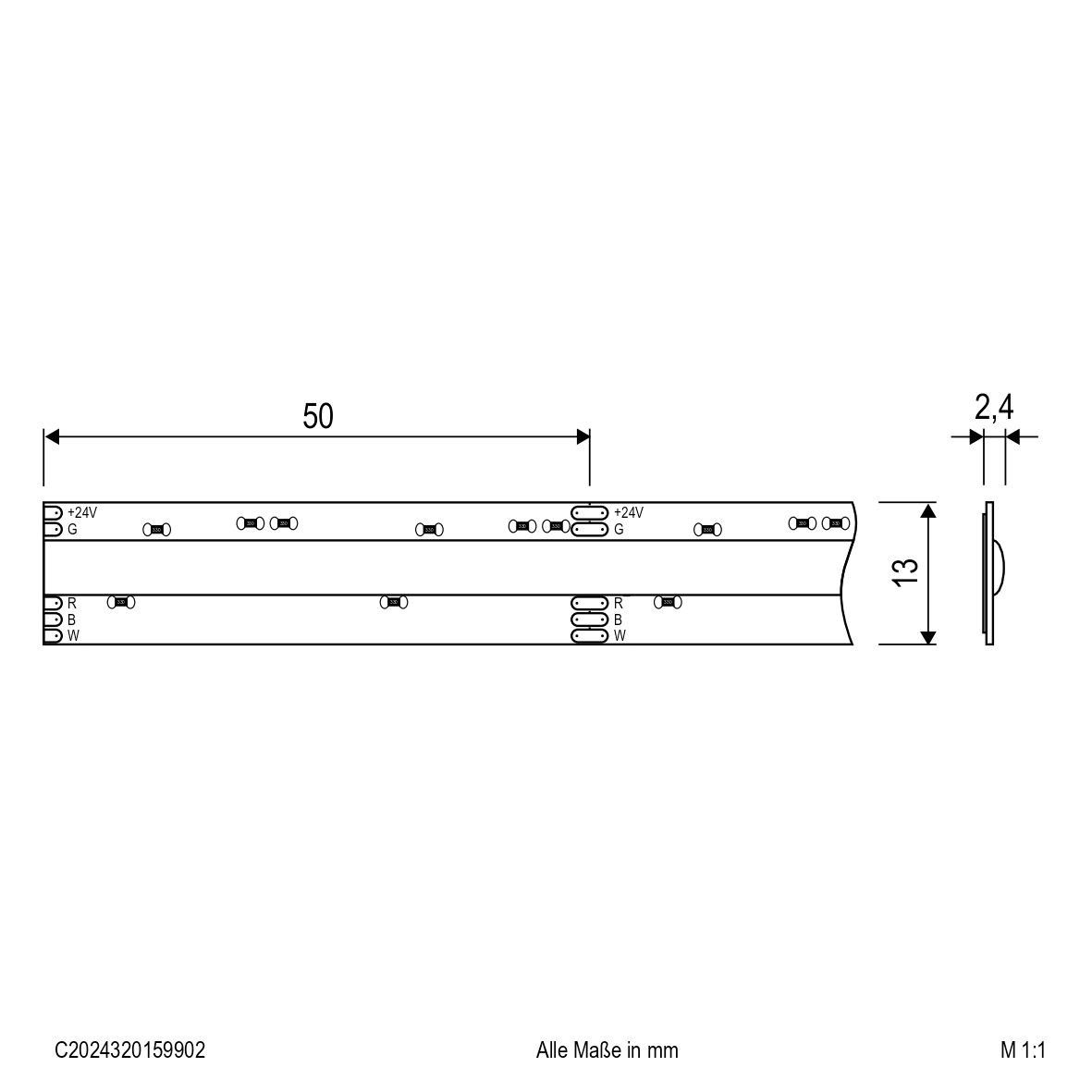 LED-Stripe 5m 24V IP20 C2024320159902