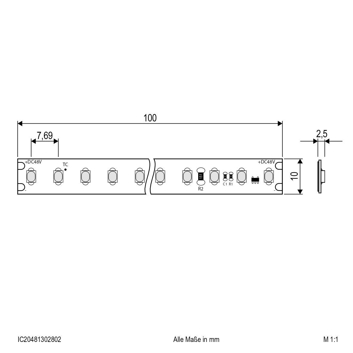 LED-Stripe IP20 5m IC20481302802