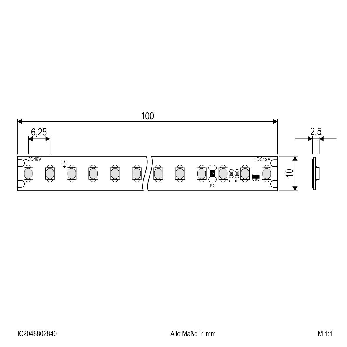 LED-Stripe IP20 5m IC2048802840