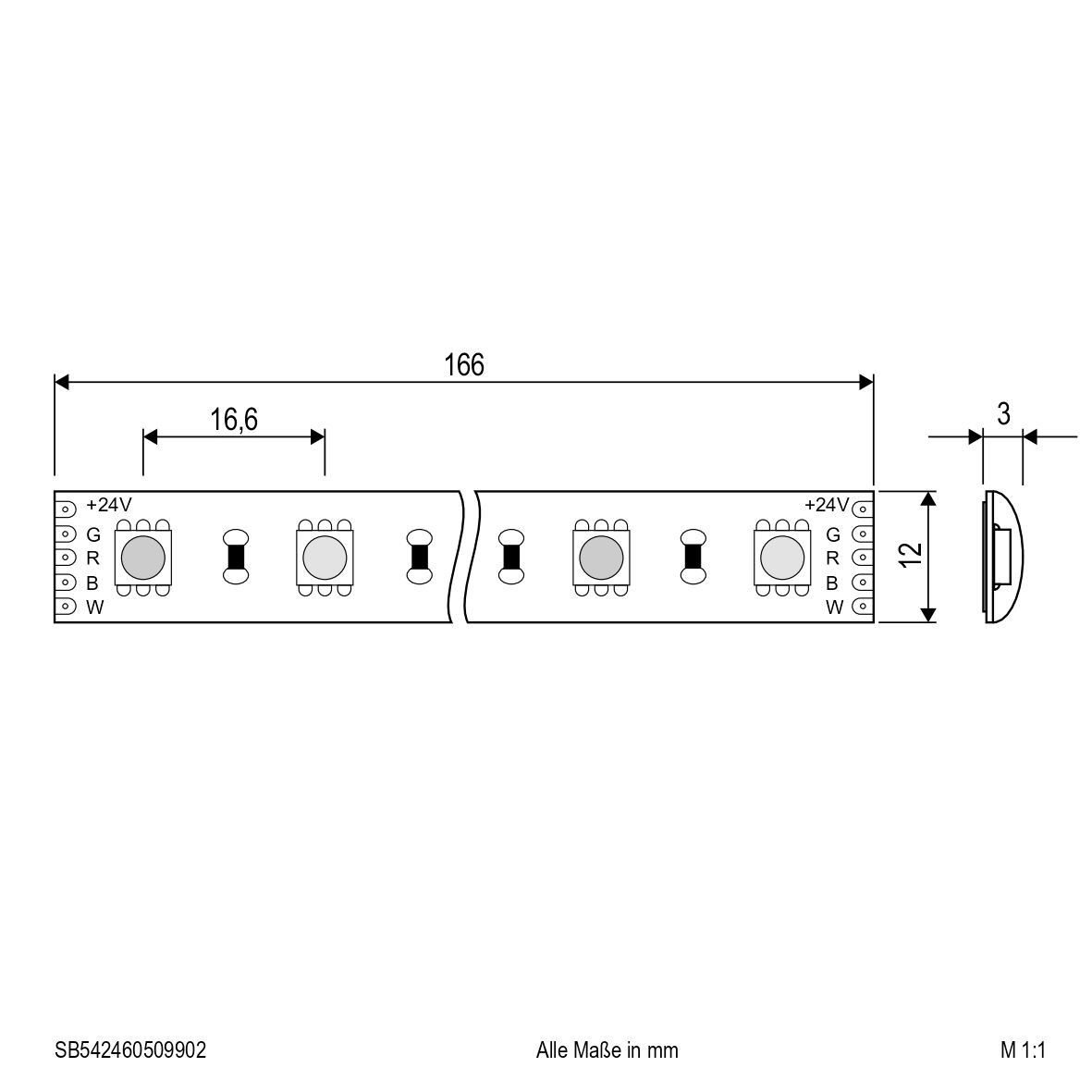 LED-Stripe IP54 5m STR542460509902