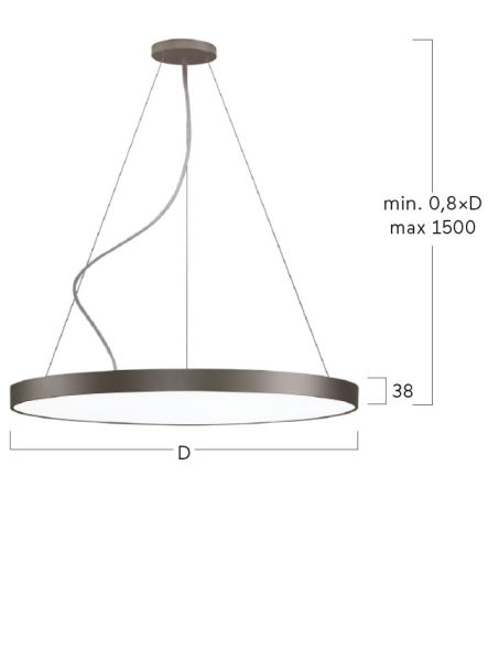 LED-Pendelleuchte BG5OBL-840H-D800-U