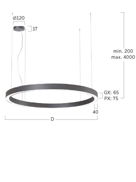 LED-Pendelleuchte RPXLBE-830M-D1245-KB