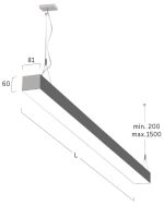 LED-Pendelleuchte LR6AEL-830H-L1475-Y