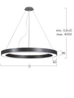 LED-Pendelleuchte RG3OBE-830M-D2000-U