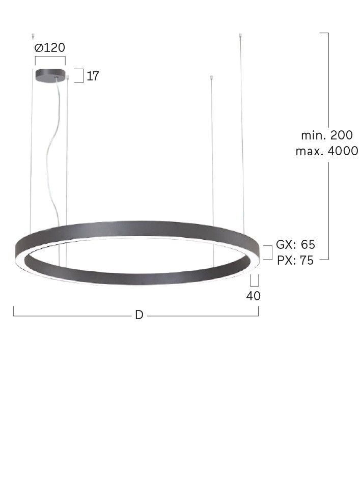 LED-Pendelleuchte RGXLSE-840E-D600-KA