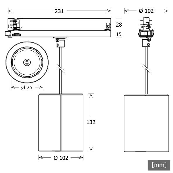 LED-Stromschienenleuchte TIMR-PT201927EWEsche