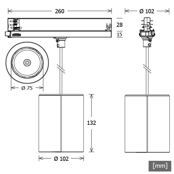 LED-Stromschienenleuchte TIMRPT201927FLDSTes.