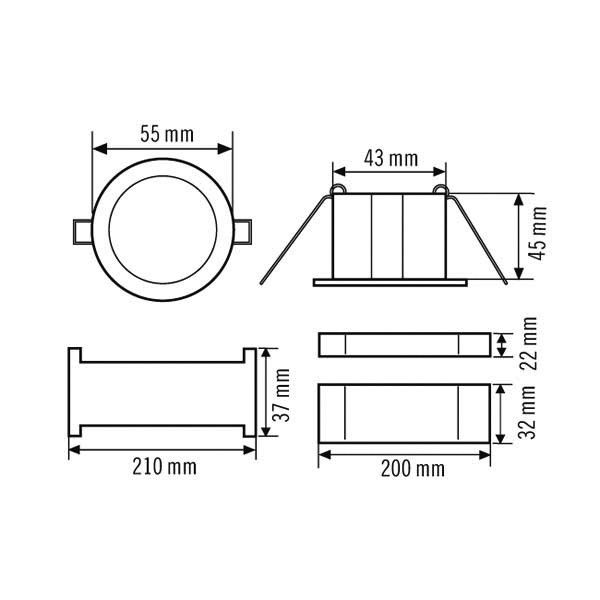 LED-Notleuchte ELHELLED3hSCRMOFFICE