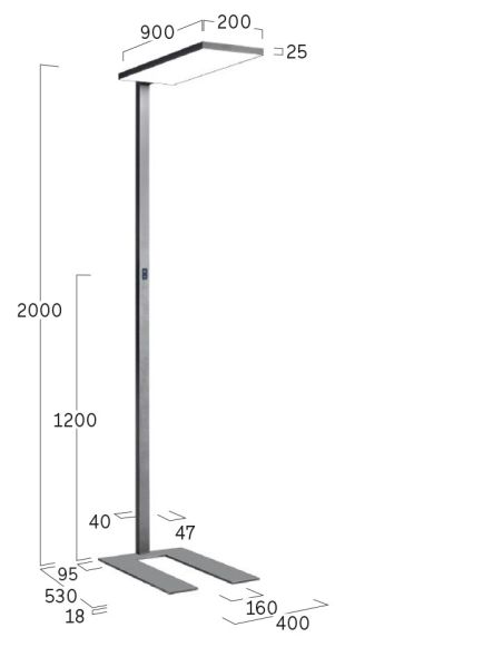 LED-Stehleuchte CF1AEM-830H-L900-U-A