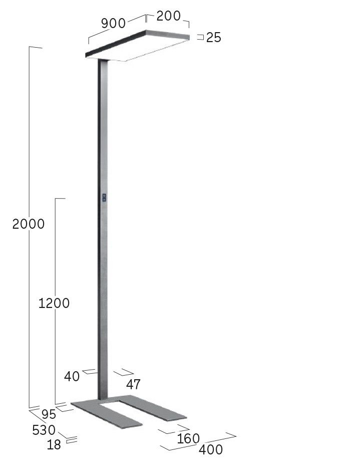 LED-Stehleuchte CF1ABM-835H-L900-U-A