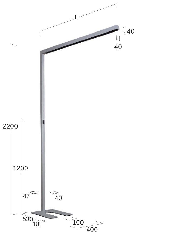 LED-Stehleuchte LSXLBX-830M-L1470UBA