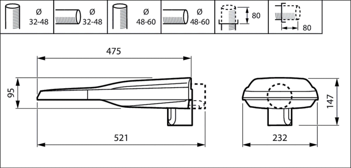 LED-Mastan-/Aufsatzleuchte BGP291 LED #05875000