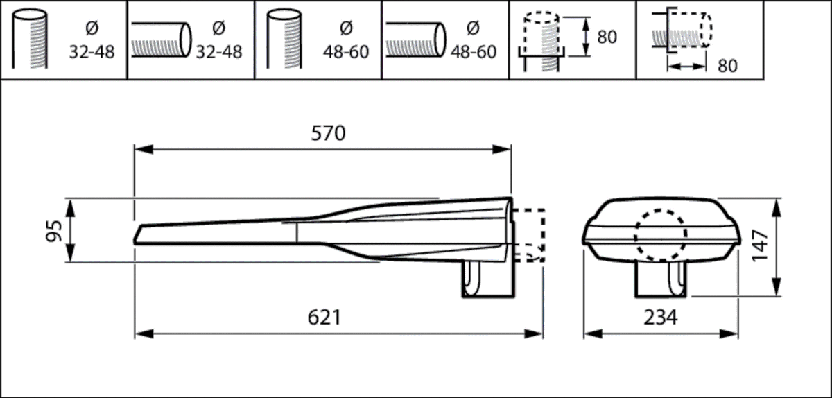 LED-Mastan-/Aufsatzleuchte BGP292 LED #05876700