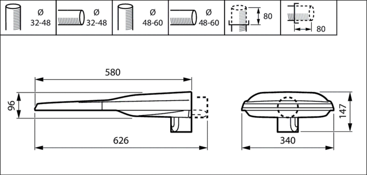 LED-Mastan-/Aufsatzleuchte BGP293 LED #05877400