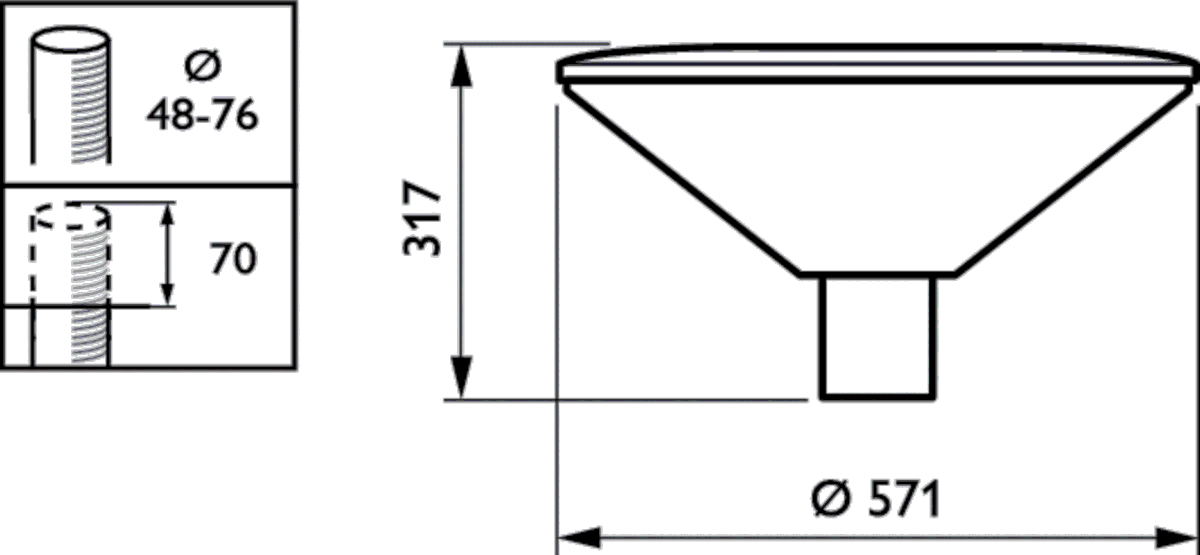 LED-Mastaufsatzleuchte BDP102 LED #90620900