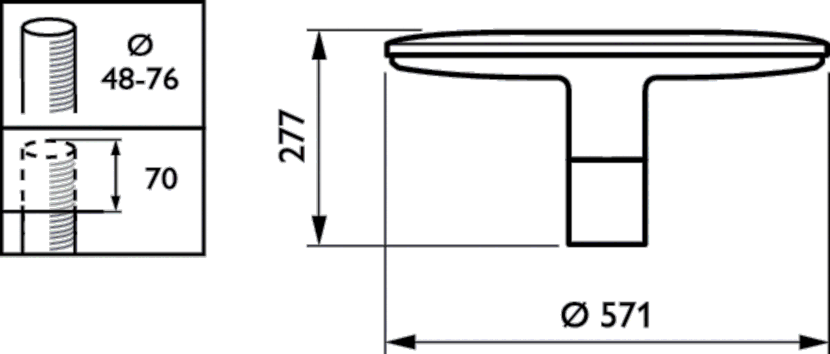 LED-Mastaufsatzleuchte BDP104 LED #90623000