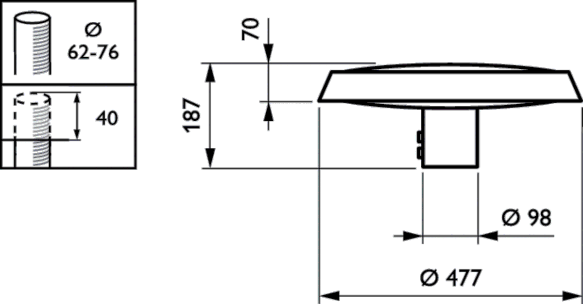 LED-Mastaufsatzleuchte BDP260 LED #89450400