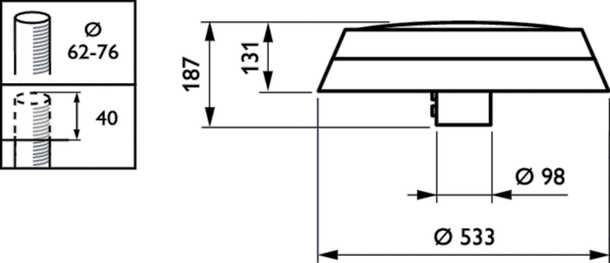 LED-Mastaufsatzleuchte BDP261 LED #49029400