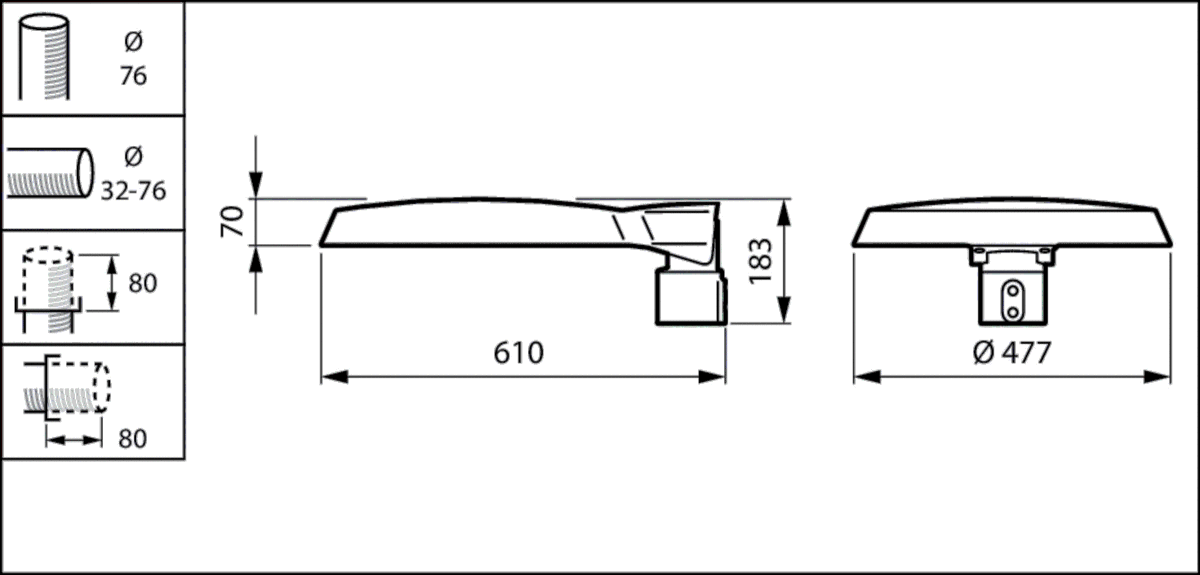 LED-Mastaufsatzleuchte BDP265 LED #49761300