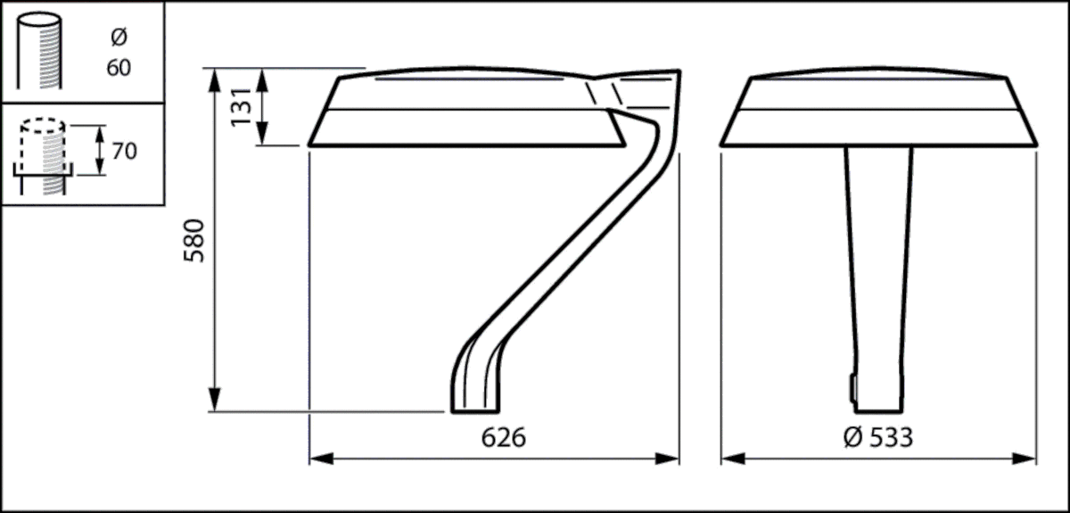 LED-Mastaufsatzleuchte BDP271 LED #49770500