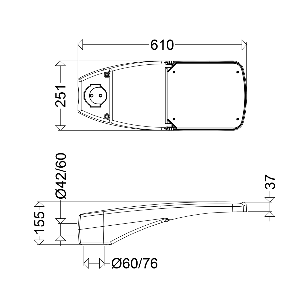 LED-Mastauf-/ansatzleuchte 48 0803 730