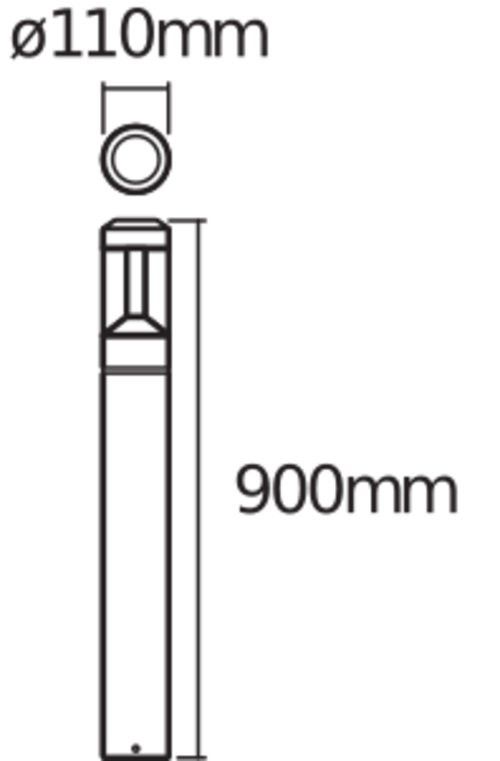 LED-Pollerleuchte END.ST.L.Mod90012WDG