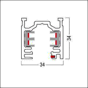 Stromschiene 1000mm 3PH/L3+DALITRACK1mTI