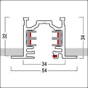 Stromschiene 3000mm 3PH/L3+DALITR.-R3mTI