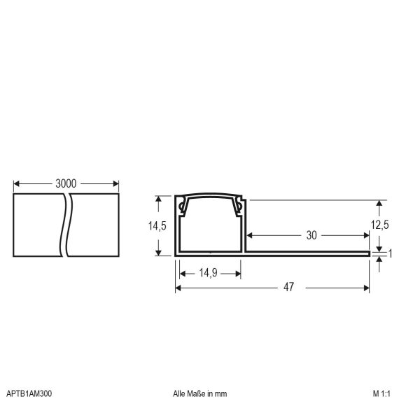 Profil m.Abdeckung APTB1AM300