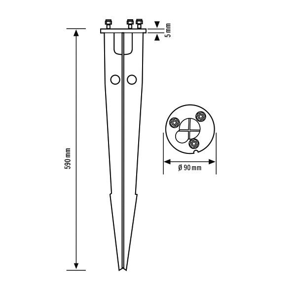 Befestigung ALVA GROUND SPIKE100