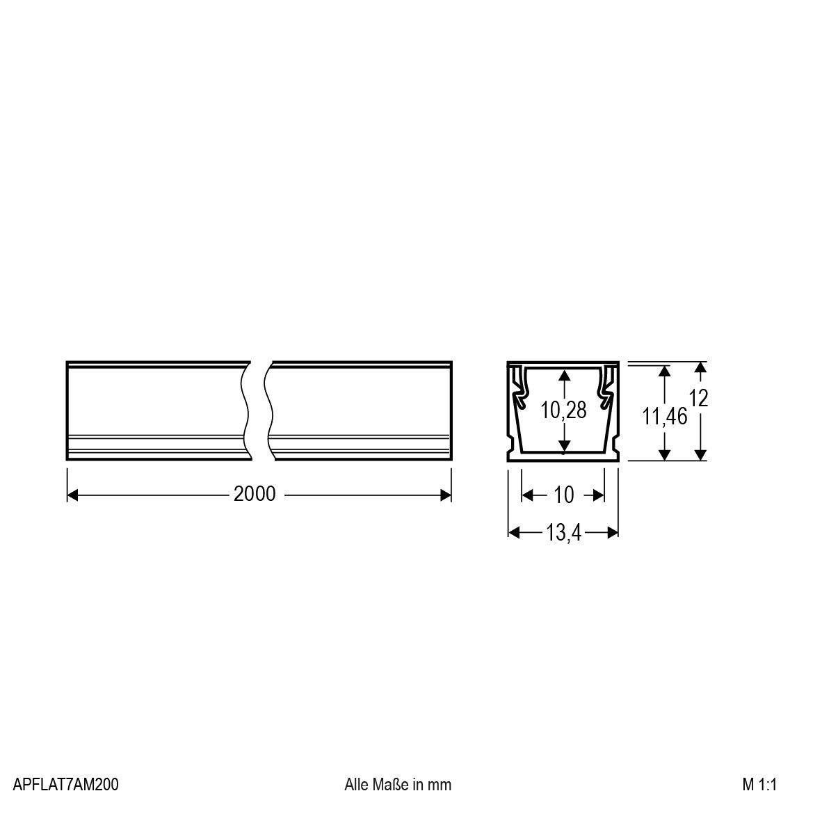 Aluminium-Profil APFLAT7AM200