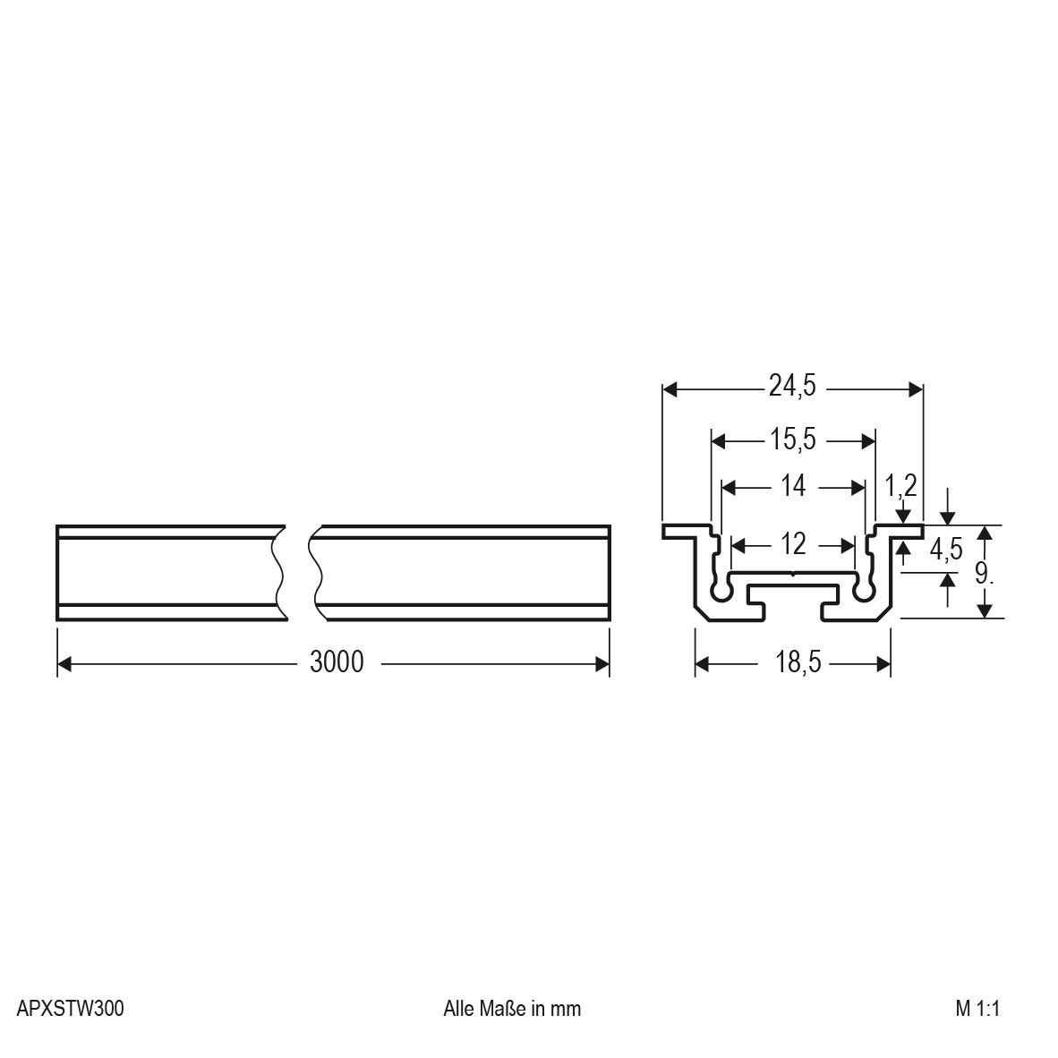 Aluminium Profil APXSTW300