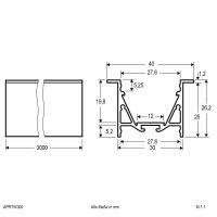 Aluminiumprofil 3m APRTW300