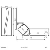 Profil m.Abdeckung APTB3AM300