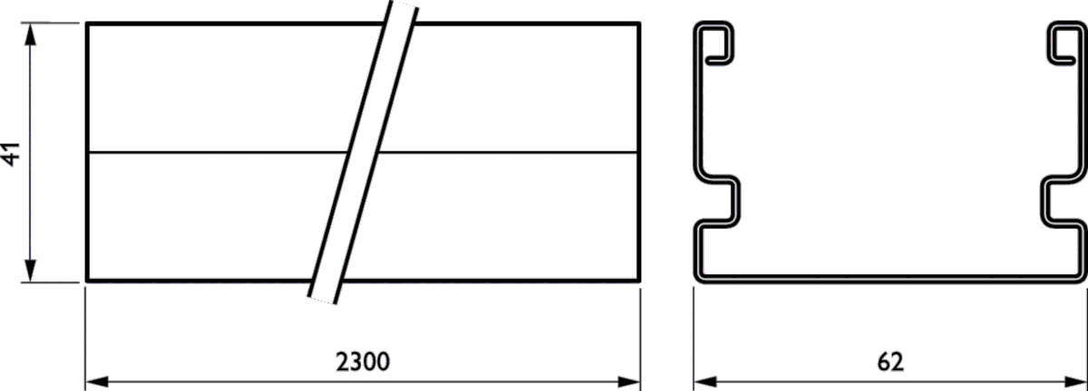 Tragschienenprofil leer LL523Z CD SI