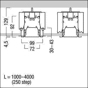 Kanal für LED-Lichtlinie SLN2-C MRT L1750 BK