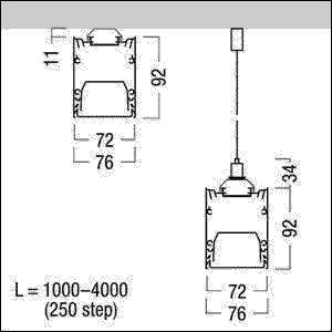 Kanal für LED-Lichtlinie SLN2-C MSC L1500 SR