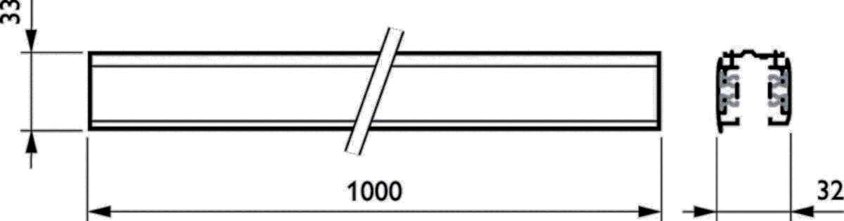 3-Phasen-Stromschiene RCS750 3C L1000 WH