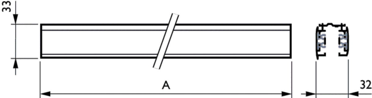 3-Phasen-Stromschiene RCS750 3C L4000 ALU