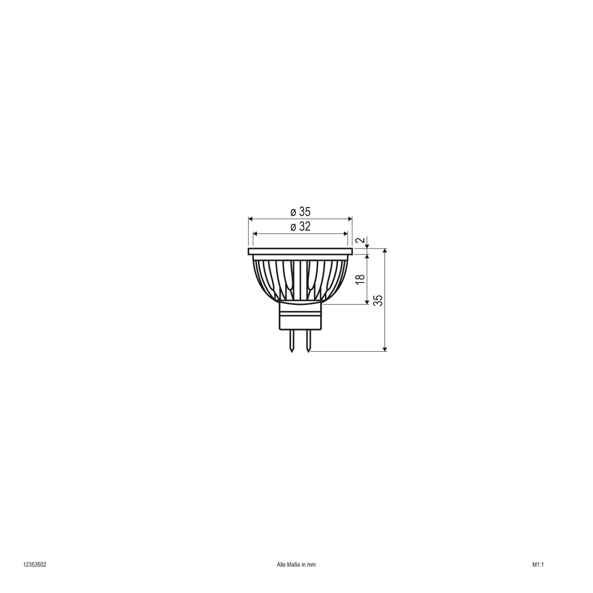 LED-Reflektorlampe GU4 3000K 3,5W 220 lm