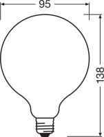 LED-Globelampe G95 E27 LEDG95100D11W827FFR