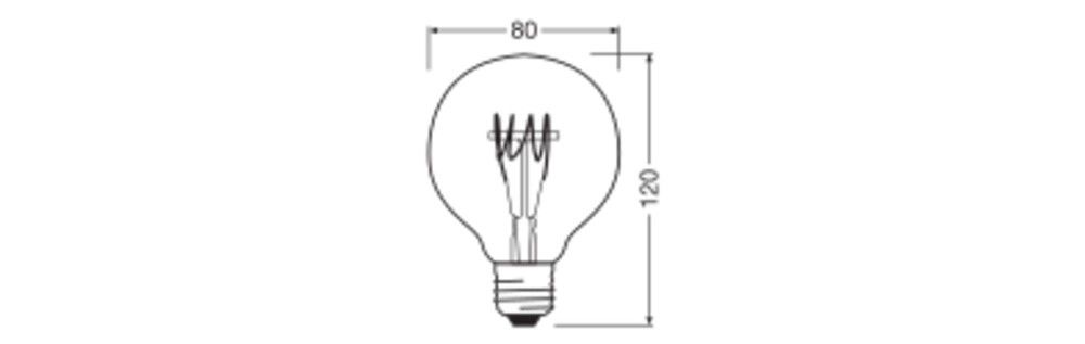 LED-Globelampe G80 1906GLO80D404.8W2700