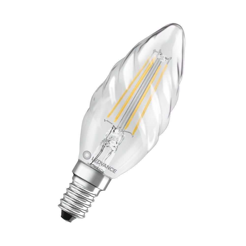 LED-Kerzenlampe E14 230V 4,0W 470lm 2700K klar gedreht