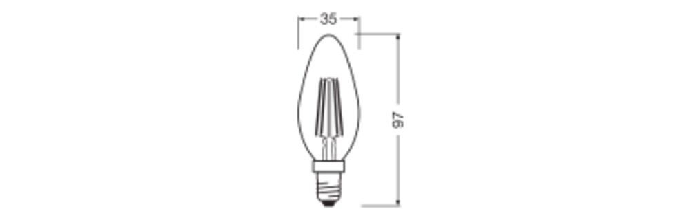 LED-Kerzenlampe E14 LEDCLB40D2.9W827FCL