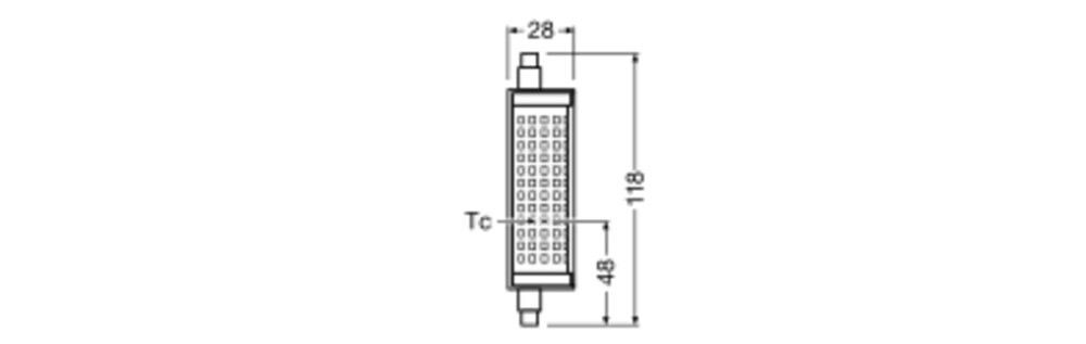 LED-Stablampe R7s 2700K 18,2W L=118mm